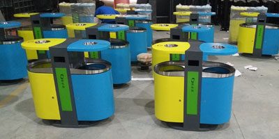 不銹鋼戶(hù)外果皮箱欣方圳廠(chǎng)家批量生產(chǎn)圖