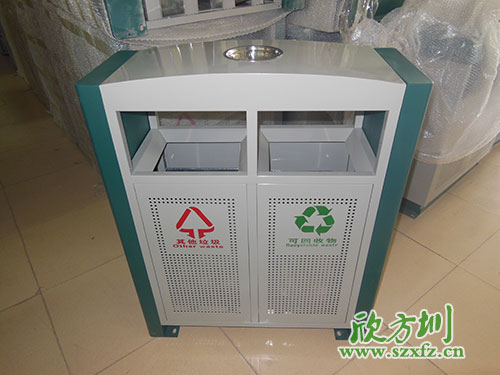 戶外環保，首選欣方圳戶外沖孔全鋼垃圾桶